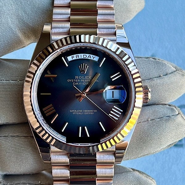 Rolex Rose Gold Day-Date Slate Ombre Dial