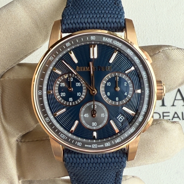 Audemars Piguet Rose Gold Code Chronograph Blue Dial
